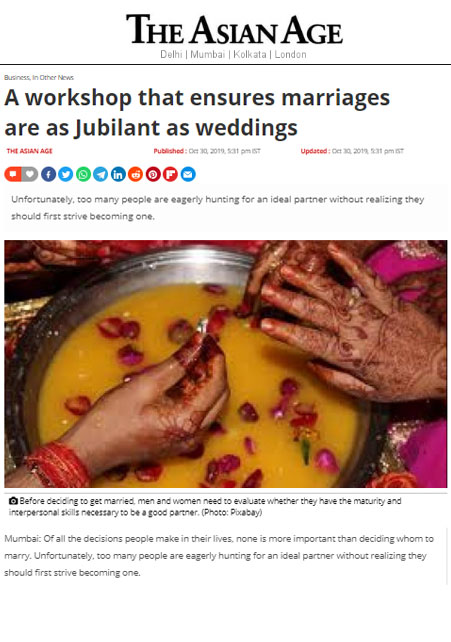 A workshop that ensures marriages are as Jubilant as weddings