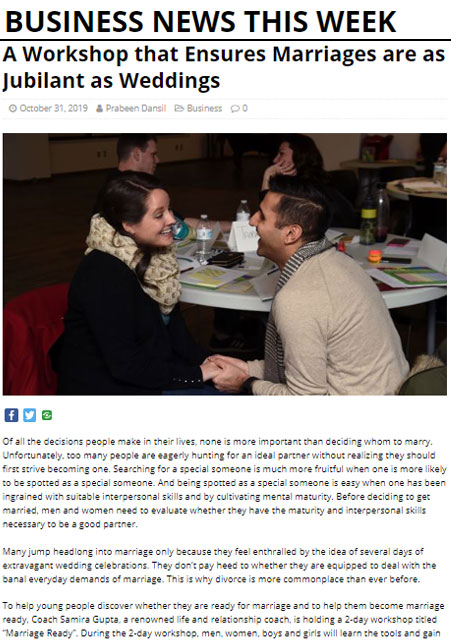 A Workshop that Ensures Marriages are as Jubilant as Weddings