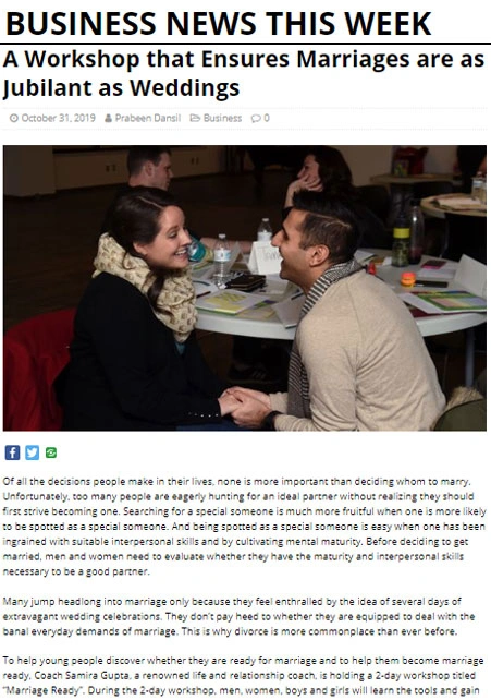 A Workshop that Ensures Marriages are as Jubilant as Weddings