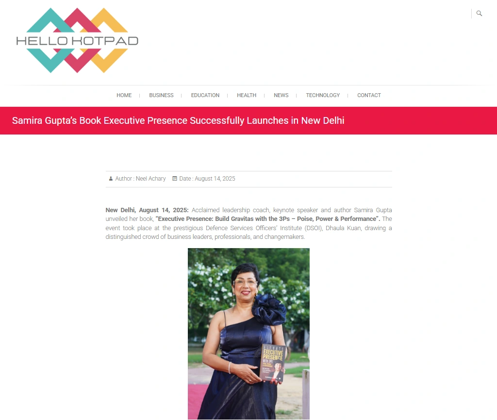 Samira Gupta’s Book Executive Presence Successfully Launches in New Delhi