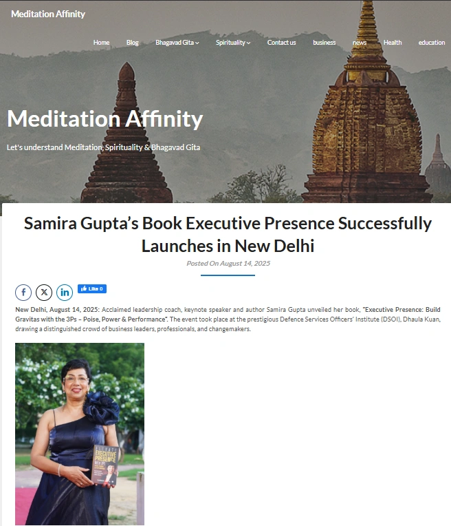 Samira Gupta’s Book Executive Presence Successfully Launches in New Delhi